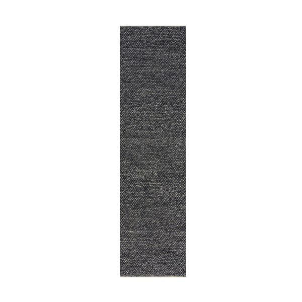 Tamsiai pilkas vilnonis kilimėlis Flair Rugs Minerals, 60 x 230 cm