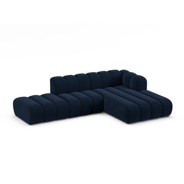 Kampinė sofa tamsiai mėlynos spalvos (su dešiniuoju kampu) Lupine – Micadoni Home-image-1