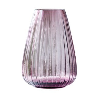 Rožinė stiklinė vaza Bitz Kusintha, aukštis 22 cm