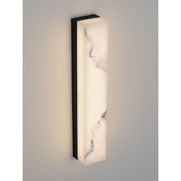 Baltos spalvos/matinės juodos spalvos sieninė lempa LED su akmens dekoru Shado – Nova Luce-image-4