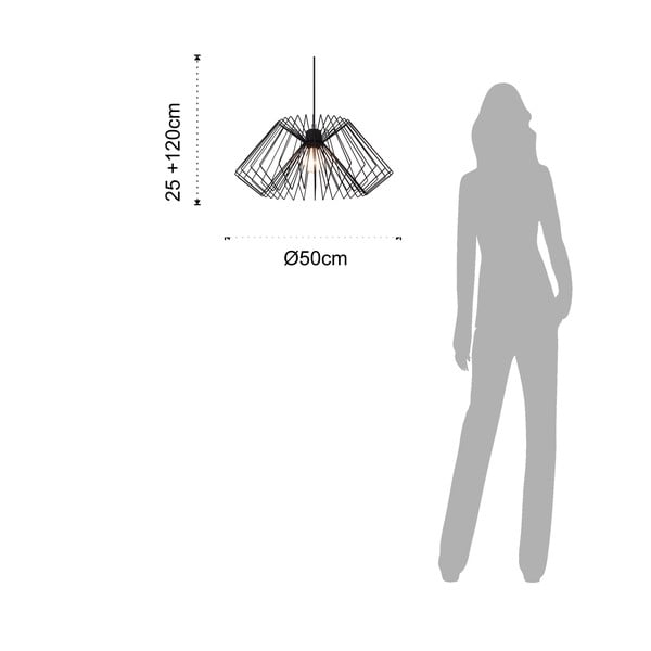 Juodas pakabinamas šviestuvas Tomasucci Cage-image-3