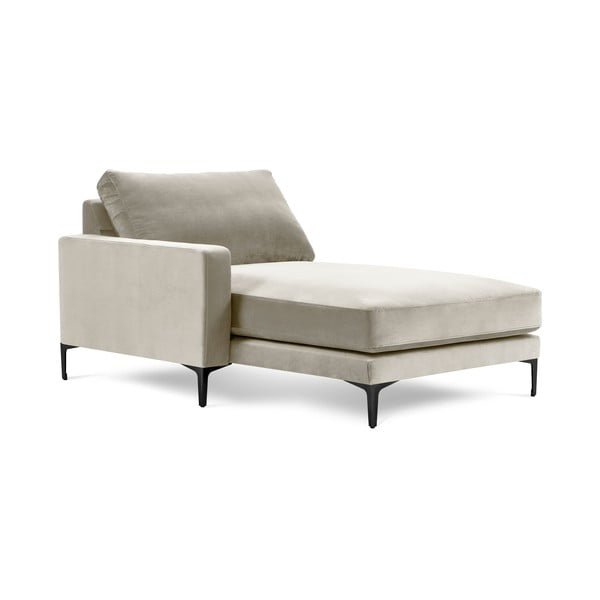 Smėlio spalvos aksominis poilsio gultas Kooko Home Harmony, kampas kairėje-image-2