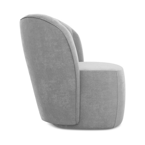 Pilkos spalvos krėslas iš šenilinio audinio Keloa – Makamii-image-2