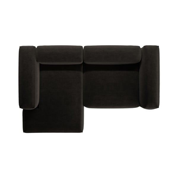Juodos spalvos kampinė sofa (su kairiuoju kampu/su gultu) Bergamo – Cosmopolitan Design-image-3