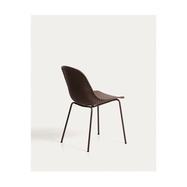Rudos spalvos metalinė sodo kėdė Quinby – Kave Home-image-3