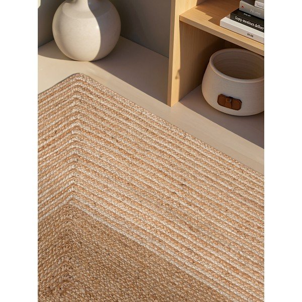 Apverčiamas/rankų darbo natūralios spalvos/šviesios natūralios spalvos iš džiuto kilimas 200x300 cm Juno – Hanse Home-image-3