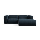 Mėlynos spalvos kampinė sofa (su dešiniuoju kampu/su gultu) Ekahi – Makamii