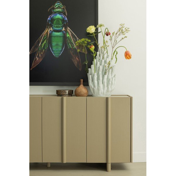 Žema šoninė spintelė smėlio spalvos iš pušies masyvo 200x85 cm Basu – WOOOD-image-4
