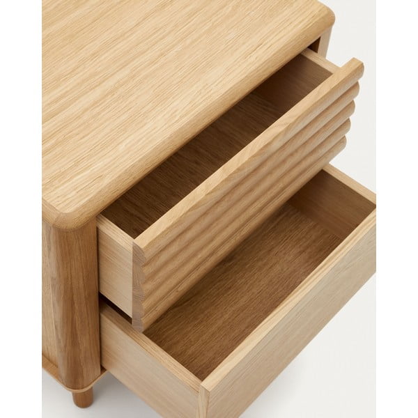 Naktinis staliukas natūralios spalvos iš ąžuolo Lenon – Kave Home-image-3