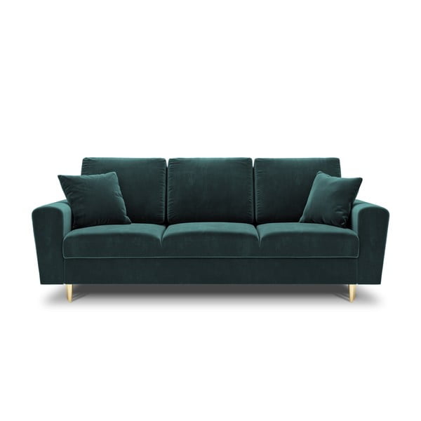 Smaragdinės spalvos iš velveto sulankstoma/su sandėliavimo vieta sofa 235 cm Kyoto – Cosmopolitan Design