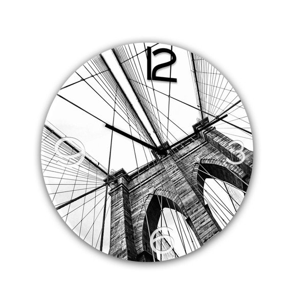 Sieninis laikrodis Styler Glassclock Brooklyn, ⌀ 30 cm-image-1