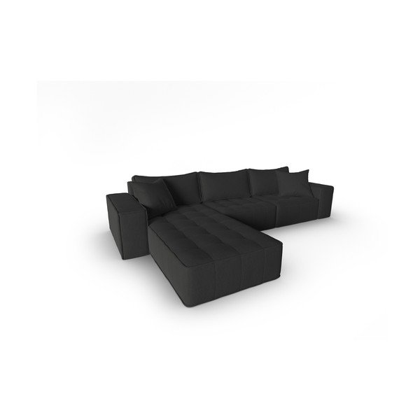 Kampinė sofa juodos spalvos (su kairiuoju kampu) Mike – Micadoni Home-image-3