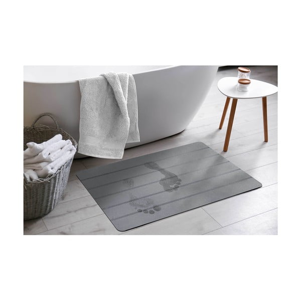 Pilkos spalvos vonios kilimėlis 50x70 cm Baline – douceur d'intérieur-image-1
