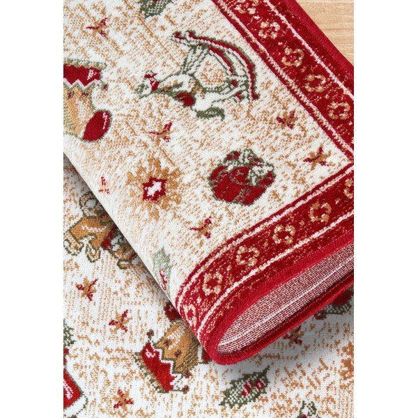 Iš medvilnės mišinio kilimas raudonos spalvos su Kalėdų motyvu 50x80 cm Toy's Delight Red Christmas – Villeroy&Boch-image-3
