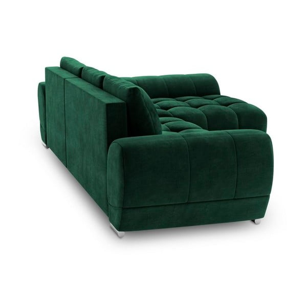 Žalios spalvos kampinė sofa-lova su aksomo apmušalais Windsor & Co Sofas Nuage, dešinysis kampas-image-3