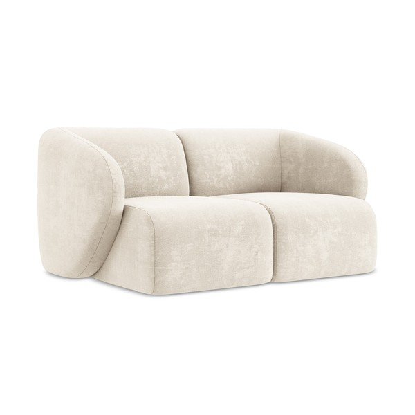 Smėlio spalvos sofa iš šenilinio audinio 174 cm Lani – Makamii-image-1