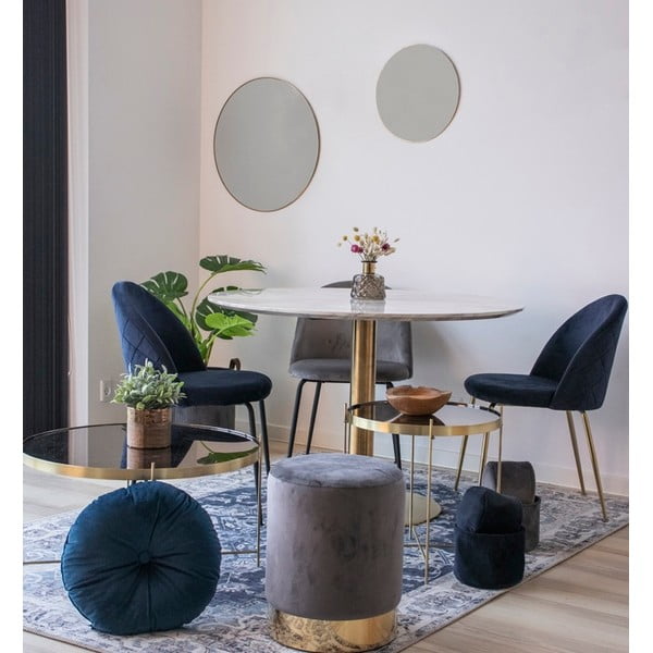 Apvalios formos valgomojo stalas su marmuro dekoro stalviršiu ø 110 cm Bolzano – House Nordic-image-1