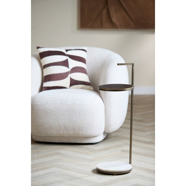 Su marmuriniu stalviršiu apvalios formos šoninis stalas ø 26 cm Leda – Light & Living-image-1