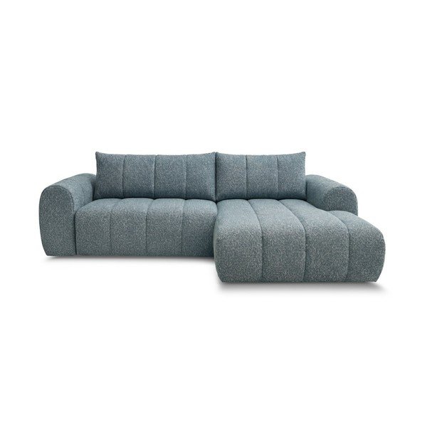 Mėlynos spalvos kampinė sofa (su dešiniuoju kampu/su gultu) Nesty – Bobochic Paris
