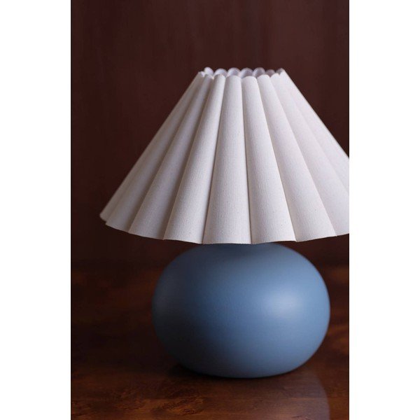 Baltos spalvos/mėlynos spalvos iš keramikos stalinis šviestuvas (aukštis 34 cm) Crasso – Jotex-image-2