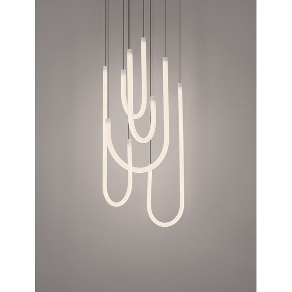 Baltos spalvos/matinės juodos spalvos iš plieno kabantis šviestuvas LED su pritemdymo funkcija ø 50 cm su gaubtu iš akrilo stiklo Topaz – Nova Luce-image-2