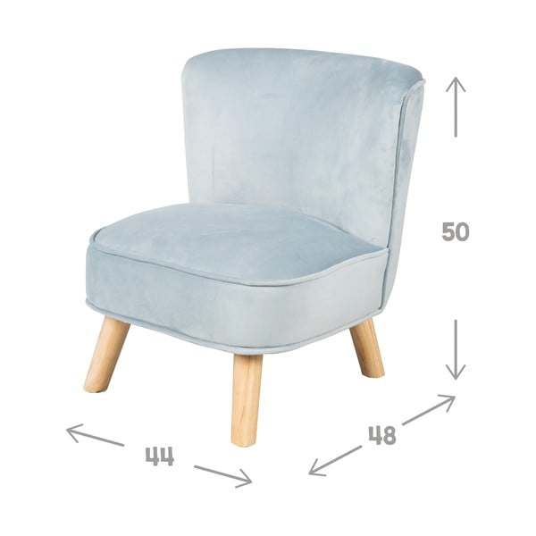Vaikiškas krėslas šviesiai mėlynos spalvos iš velveto Lil Sofa – Roba-image-4