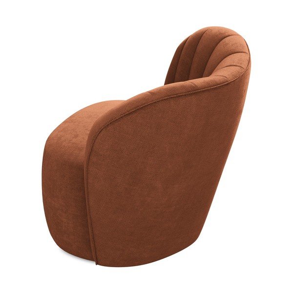 Terakotos spalvos krėslas iš šenilinio audinio Keloa – Makamii-image-3