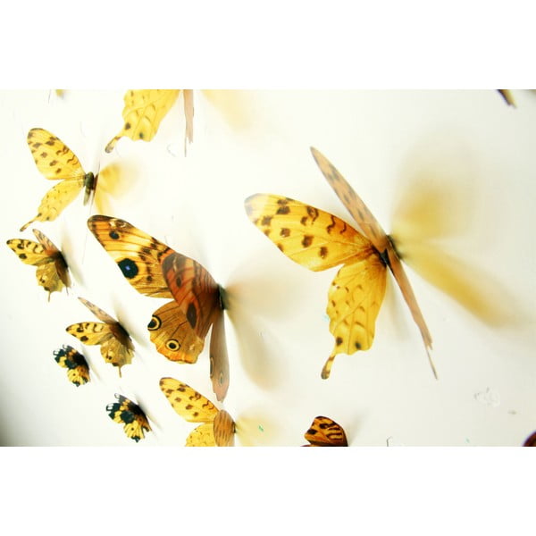 18 lipnių 3D lipdukų rinkinys Ambiance Butterflies Yellow