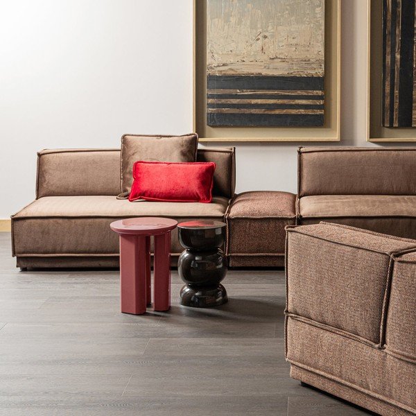 Blizgus apvalios formos šoninis stalas ø 40 cm Orivo – WOOOD-image-1