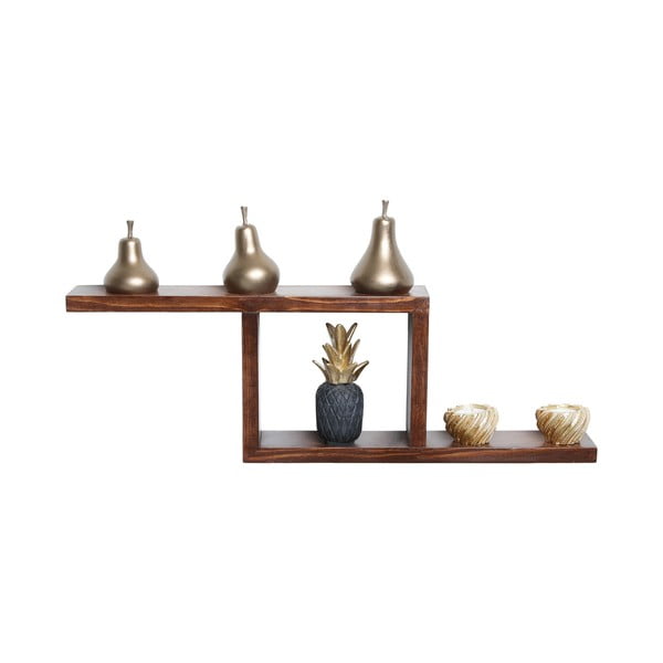 Iš kėnio masyvo kelių aukštų sieninė lentyna natūralios spalvos 17 cm Linn – Kalune Design-image-3