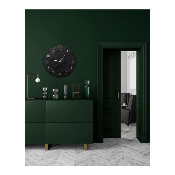 Sieninis laikrodis Styler Glassclock Carbon, ⌀ 30 cm-image-2