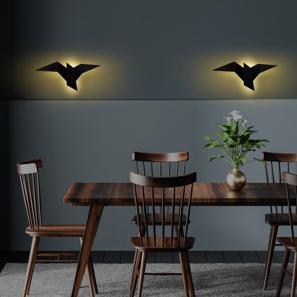 Juodos spalvos sieninė lempa LED Pacali – Opviq lights-image-1