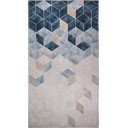 Tamsiai mėlynos ir kreminės spalvos plaunamas kilimas 180x120 cm - Vitaus
