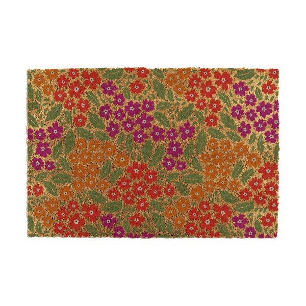Iš kokoso pluošto grindų kilimėlis 40x60 cm Floral – Artsy Doormats