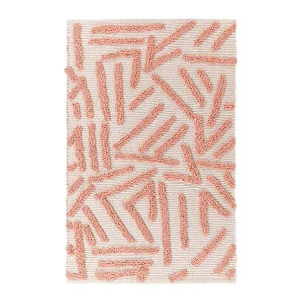 Skalbiamas kilimas rožinės spalvos/kreminės spalvos 60x90 cm Athena – douceur d'intérieur