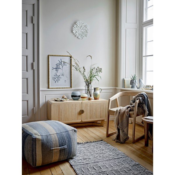 Iš kaučiukmedžio masyvo šoninė spintelė natūralios spalvos 120x55x45 cm Serrone – Bloomingville-image-1