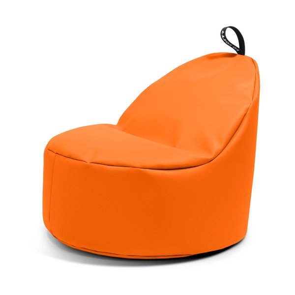 Oranžinės spalvos iš dirbtinės odos sėdmaišis Round XL – So Soft?