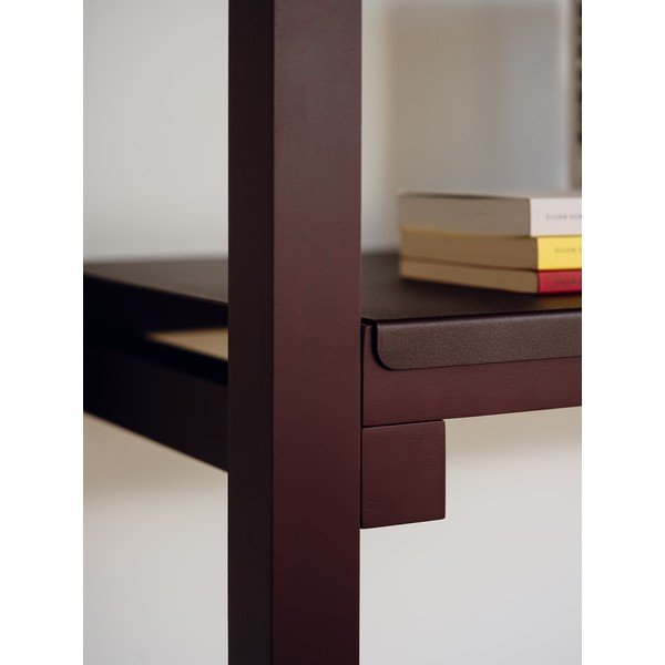 Bordo spalvos iš buko masyvo pastatoma lentyna 274x180x37 cm Noru – noo.ma-image-3