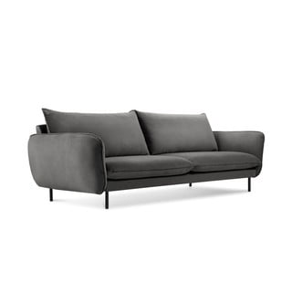 Tamsiai pilka aksominė sofa Cosmopolitan Design Vienna, 200 cm