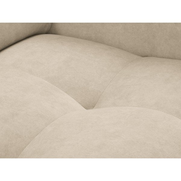 Smėlio spalvos reguliuojama kampinė sofa su aksominiu paviršiumi Milo Casa Nico, kairysis kampas-image-1