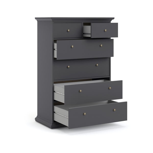 Aukšta šoninė spintelė pilkos spalvos 96x140 cm Paris – Tvilum-image-4