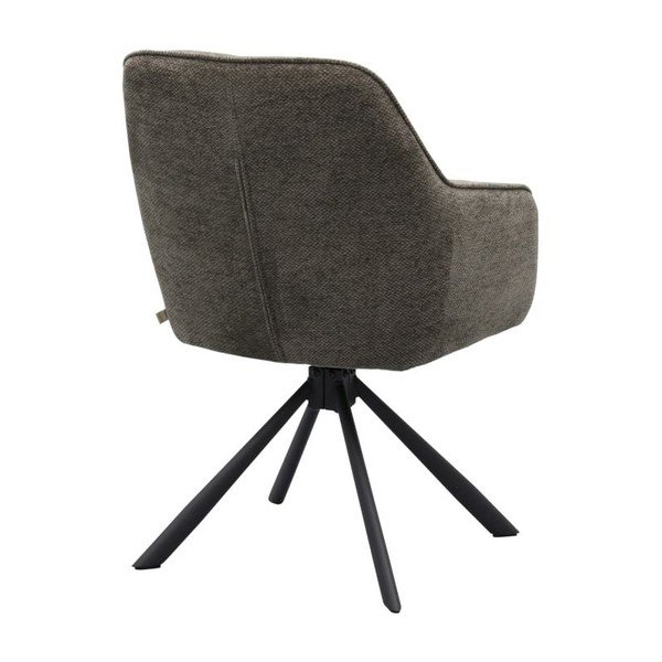 Tamsiai pilkos spalvos iš audinio valgomojo kėdė su porankiais Avola – Unique Furniture-image-4