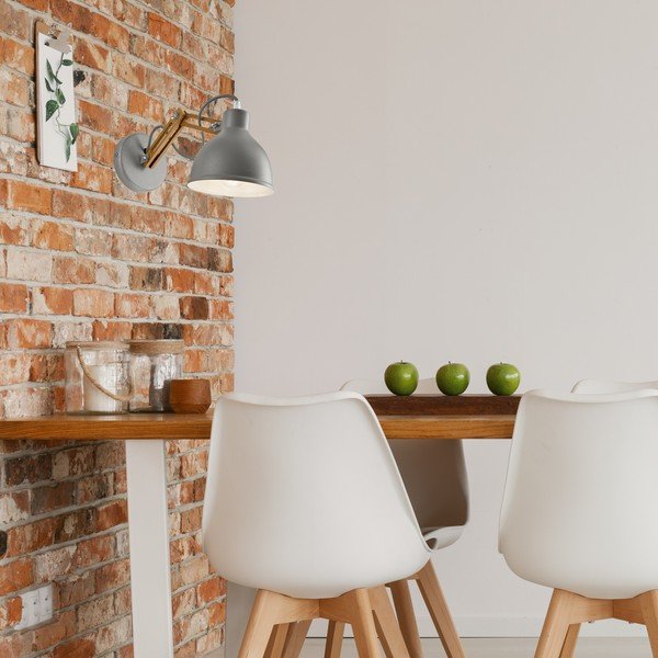 Sieninė lempa pilkos spalvos/rudos spalvos ø 15 cm Marcello – LAMKUR-image-2