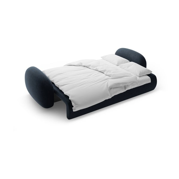 Tamsiai mėlynos spalvos iš šenilinio audinio sulankstoma/su sandėliavimo vieta sofa 262 cm Tonale – Cosmopolitan Design-image-4