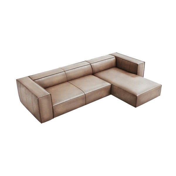 Šviesiai ruda odinė kampinė sofa (dešinysis kampas) Madame - Windsor & Co Sofas-image-2