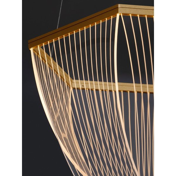 Auksinės spalvos iš aliuminio kabantis šviestuvas LED su pritemdymo funkcija ø 52 cm su gaubtu iš akrilo stiklo Valentin – Nova Luce-image-2