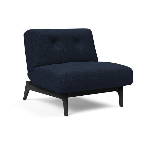 Tamsiai mėlynas fotelis su juodu pagrindu Innovation Ample