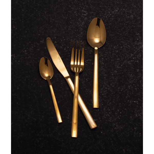 Auksinės spalvos stalo įrankiai iš nerūdijančio plieno 16 vnt. Diseno – Mikasa-image-2