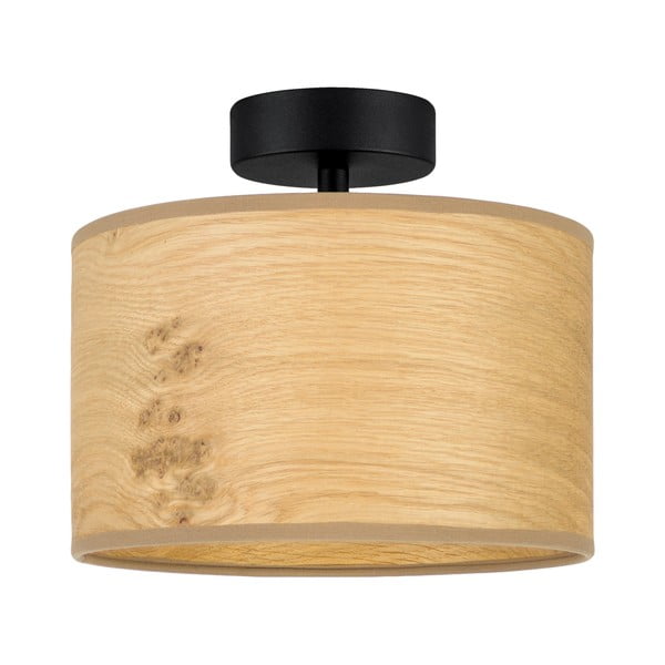 Smėlio spalvos medinis lubinis šviestuvas Sotto Luce Ocho S, ⌀ 25 cm