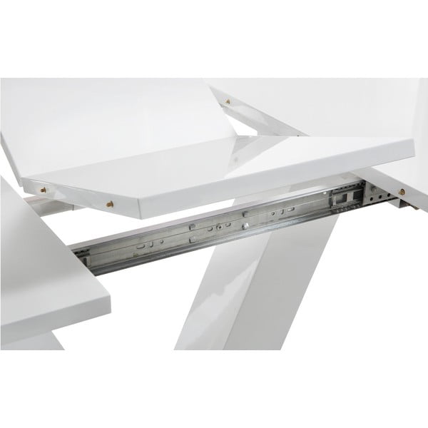 Blizgus prailginamas valgomojo stalas su papildomu stalviršiu 90x140 cm Aaron – Støraa-image-3